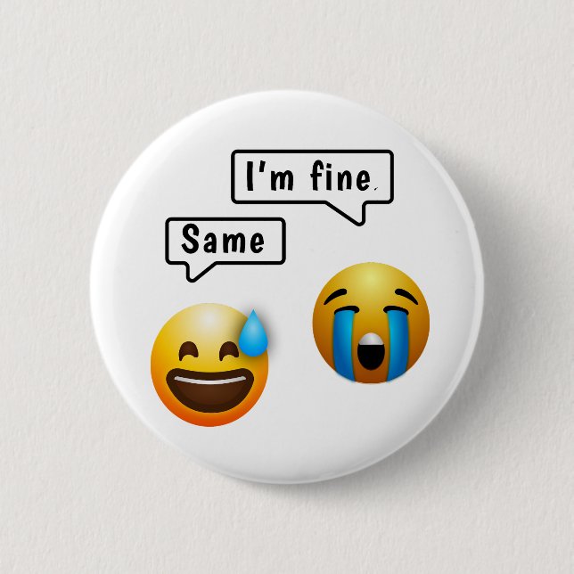 Chapa Redonda De 5 Cm Cute Smiley Face Emoji Button (Anverso)