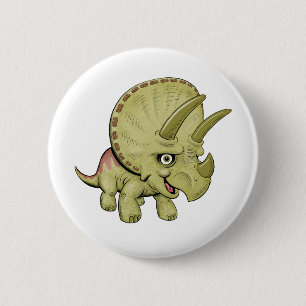 Chapa Redonda De 5 Cm Cute Triceratops