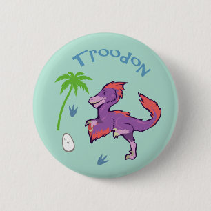 Chapa Redonda De 5 Cm Cute Troodon