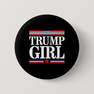 Chapa Redonda De 5 Cm Cute Trump Bandera Americana Mujeres Chicas Chica