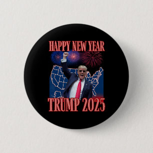 Chapa Redonda De 5 Cm Cute Trump Feliz Año Nuevo 2025 45 47 Outlaw Won S