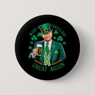 Chapa Redonda De 5 Cm Cute Trump La Cerveza Shamrock Make St Patricks Da
