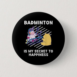 Chapa Redonda De 5 Cm Cute Unicorn Badminton Es Mi Secreto Para Felicida