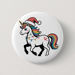Chapa Redonda De 5 Cm Cute Unicorn Deer Reno Ciervo Luces Divertidas De 