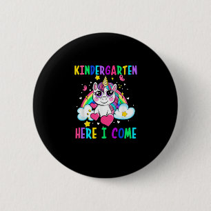 Chapa Redonda De 5 Cm Cute Unicorn Kindergarten Aquí Vengo Escuela Kinde