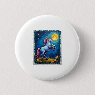 Chapa Redonda De 5 Cm Cute Unicorn Starry Night (2)