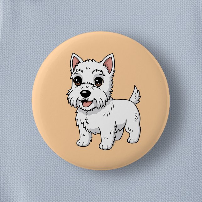 Chapa Redonda De 5 Cm Cute West Highland White Terrier Dog Beige (Subido por el creador)