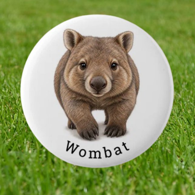 Chapa Redonda De 5 Cm Cute Wombat (Imagine walking into a room where everyone’s wearing an irresistibly cute wombat button)