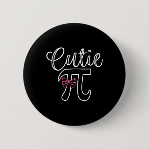 Chapa Redonda De 5 Cm Cutie Pi Coquette Bow Mujeres Jóvenes Teac Math