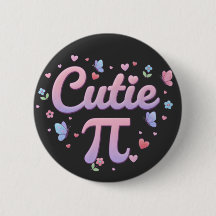 Cutie Pi Symbol Math Pun Pink Butterfly Hearts