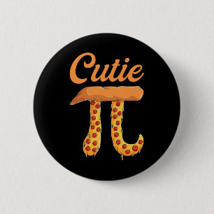 Chapa Redonda De 5 Cm Cutie Pizza Pi Day Vintage Retro Math Lover