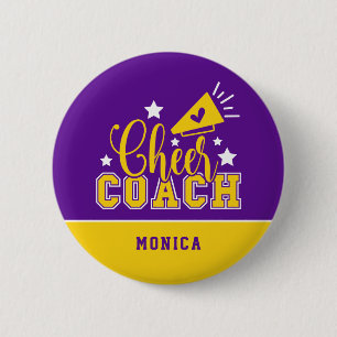 Chapa Redonda De 5 Cm Cuto entrenador de alegría personalizado morado y
