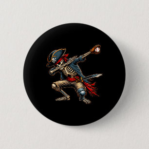 Chapa Redonda De 5 Cm Dab Skeleton Dabbing Skeleton Pirate Baseball