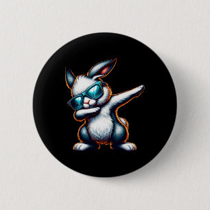 Chapa Redonda De 5 Cm Dabbing Bunny Funny Easter Bunny