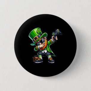 Chapa Redonda De 5 Cm Dabbing Gamer Leprechaun Dab Dance St Pattys St Pa