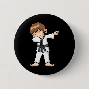 Chapa Redonda De 5 Cm Dabbing Karate Funny Personalizado de Artes Marcia