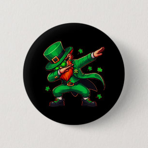 Chapa Redonda De 5 Cm Dabbing Leprechaun Funny Hombres Niños Niños Sn Pa