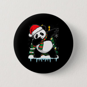 Chapa Redonda De 5 Cm Dabbing Panda Santa Navidad Niños Chicos Hombres X