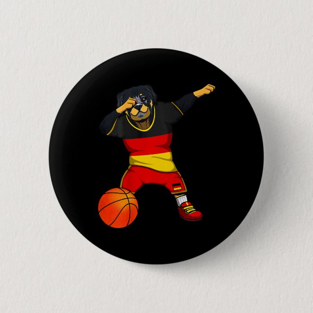 Chapa Redonda De 5 Cm Dabbing Rottweiler Germany Jersey German Sketll Lo (Anverso)