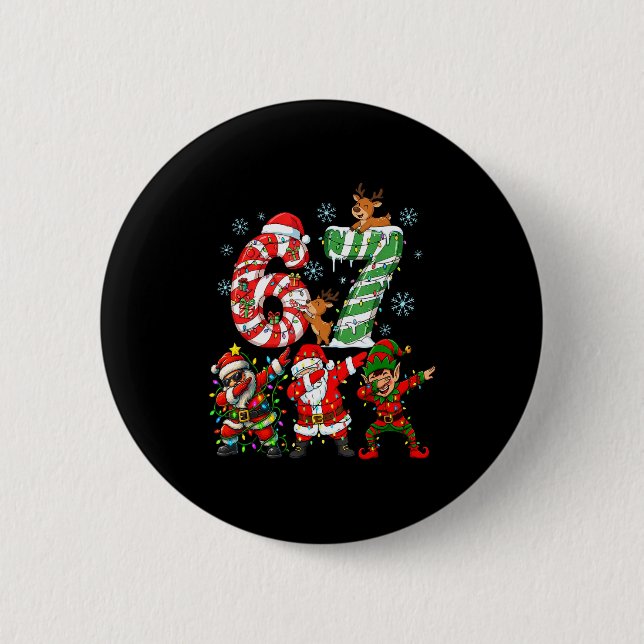 Chapa Redonda De 5 Cm Dabbing Santa Elf Friends Christmas Boys Girls Men (Anverso)