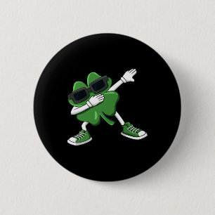 Chapa Redonda De 5 Cm Dabbing Shamrock St Patrick's Day Fun Boys Chicas