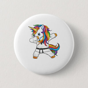 Chapa Redonda De 5 Cm Dabbing Unicorn Karate Taekwondo Niños Chicas Mart
