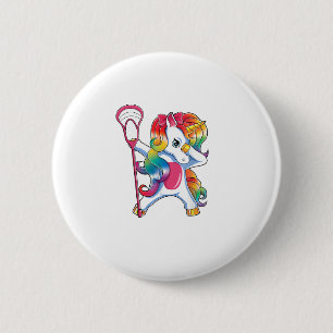 Chapa Redonda De 5 Cm Dabbing Unicorn Lacrosse Funny Lax Player T-Shirt