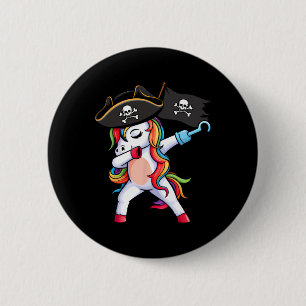 Chapa Redonda De 5 Cm Dabbing Unicornio Chicas piratas niños divertidos 