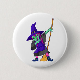 Chapa Redonda De 5 Cm Dabbing Witch Halloween Regalo de baile de moda Mu