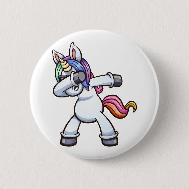 Chapa Redonda De 5 Cm dabing unicorn usando gafas de sol (Anverso)