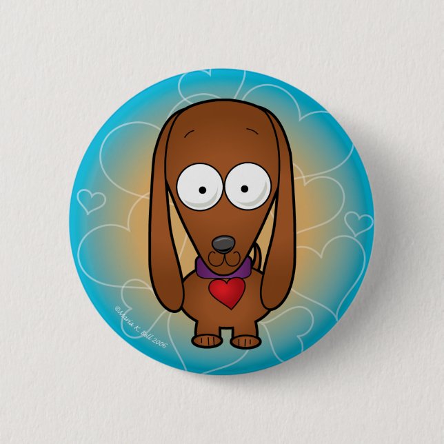 Chapa Redonda De 5 Cm Dachshund (Anverso)