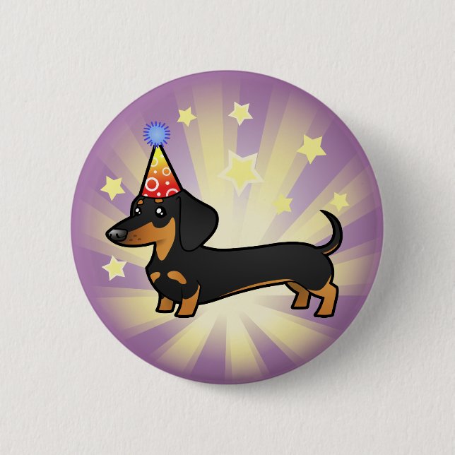 Chapa Redonda De 5 Cm Dachshund del cumpleaños (capa lisa) (Anverso)