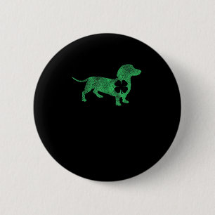 Chapa Redonda De 5 Cm Dachshund Dog Shamrock St. Patrick's Day Saint Pad