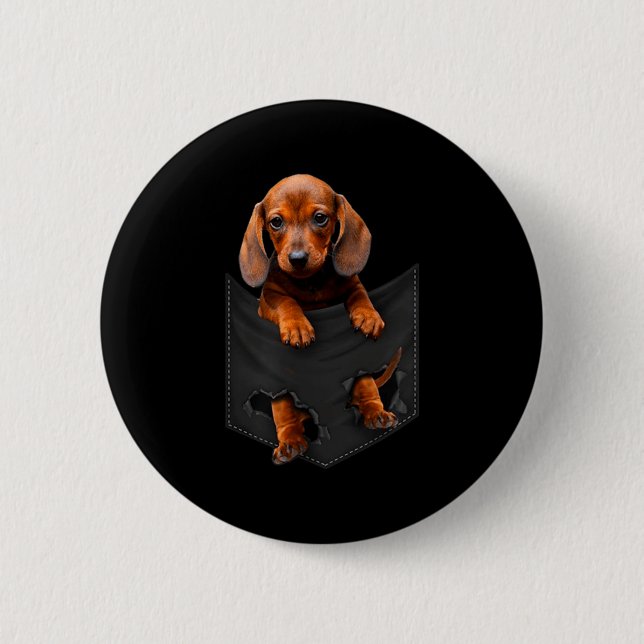 Chapa Redonda De 5 Cm Dachshund In My Cket  (Anverso)