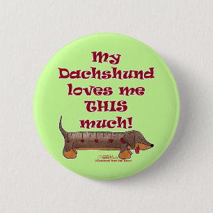 Chapa Redonda De 5 Cm Dachshund Love Meter