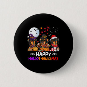 Chapa Redonda De 5 Cm Dachshund Perros Navidades Felices Hallothankmas