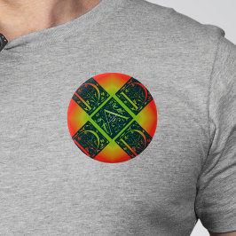 Chapa Redonda De 5 Cm Dad Fancy Text Orange and Yellow