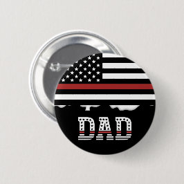 Chapa Redonda De 5 Cm Dad Thin Red Line Firefighter Dad