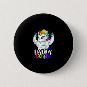 Chapa Redonda De 5 Cm Daddycorn Unicornio Papá Hombre Papá Familia Única