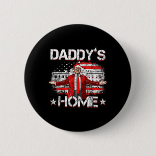 Chapa Redonda De 5 Cm Daddys Home Trump Navidad 2024 Divertido Trump se 