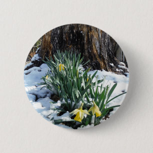 Chapa Redonda De 5 Cm Dafpies amarillos en la nieve