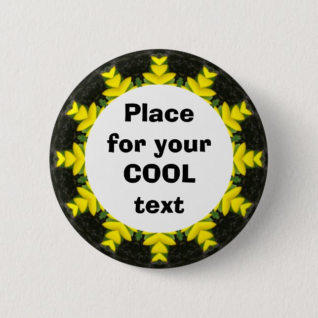 Chapa Redonda De 5 Cm Daisy Mandala Template 13 (Anverso)