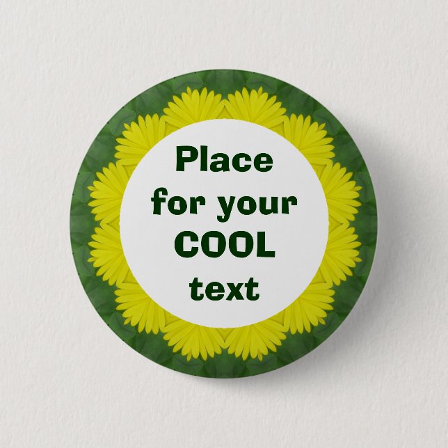 Chapa Redonda De 5 Cm Daisy Mandala Template 35 (Anverso)