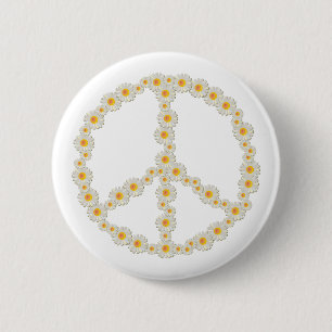 Chapa Redonda De 5 Cm Daisy Peace
