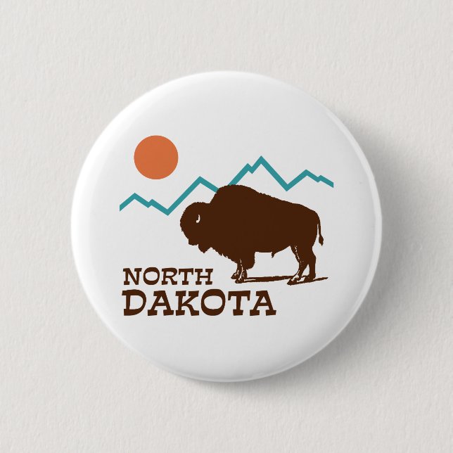 Chapa Redonda De 5 Cm Dakota del Norte (Anverso)