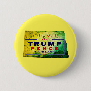 Chapa Redonda De 5 Cm Dakota del Norte para Trump Pence 2020