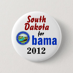 Chapa Redonda De 5 Cm Dakota del Sur para Obama 2012