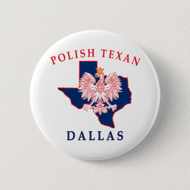 Chapa Redonda De 5 Cm Dallas Texan polaco (Anverso)