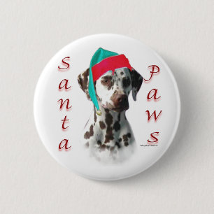 Chapa Redonda De 5 Cm Dalmatian (hígado) Santa Paws