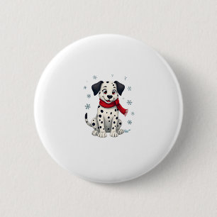 Chapa Redonda De 5 Cm Dalmatian Snowy Fun